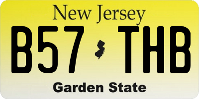 NJ license plate B57THB