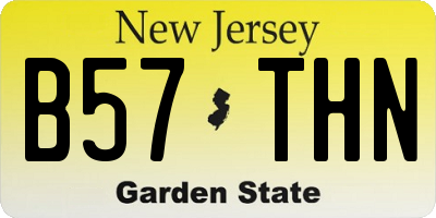 NJ license plate B57THN