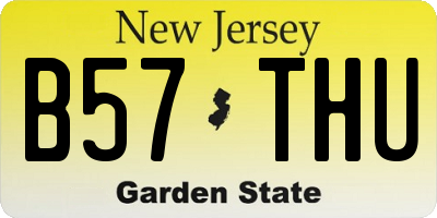 NJ license plate B57THU