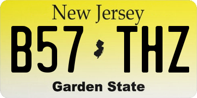 NJ license plate B57THZ