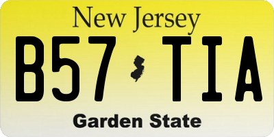 NJ license plate B57TIA