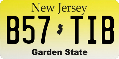 NJ license plate B57TIB
