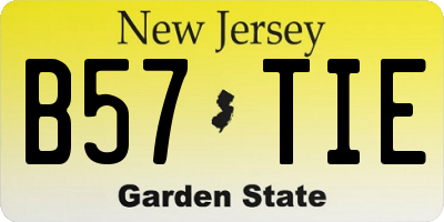 NJ license plate B57TIE