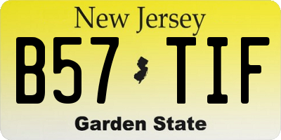 NJ license plate B57TIF
