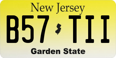 NJ license plate B57TII