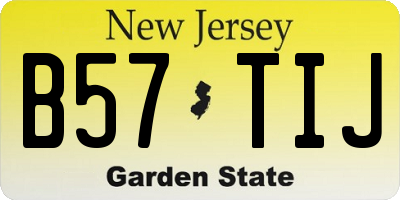 NJ license plate B57TIJ