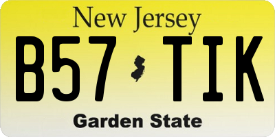 NJ license plate B57TIK