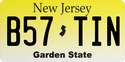 NJ license plate B57TIN