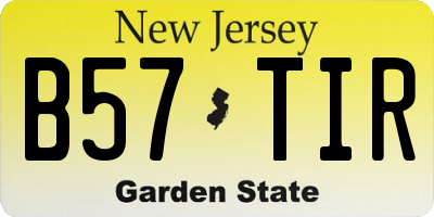 NJ license plate B57TIR