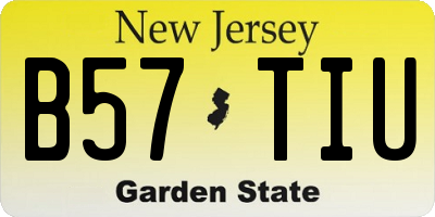 NJ license plate B57TIU