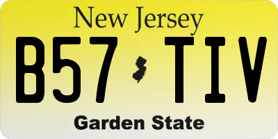 NJ license plate B57TIV