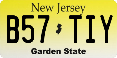 NJ license plate B57TIY