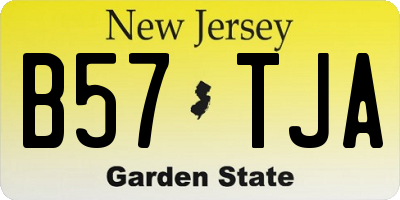 NJ license plate B57TJA