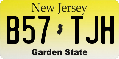 NJ license plate B57TJH
