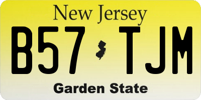 NJ license plate B57TJM