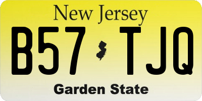 NJ license plate B57TJQ