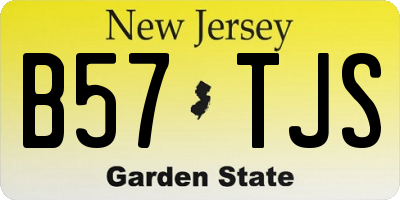 NJ license plate B57TJS