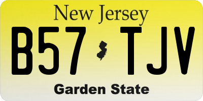 NJ license plate B57TJV