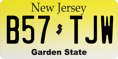 NJ license plate B57TJW