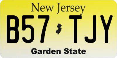 NJ license plate B57TJY