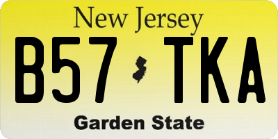 NJ license plate B57TKA