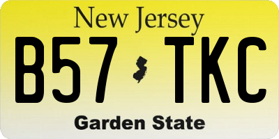 NJ license plate B57TKC