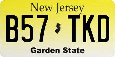 NJ license plate B57TKD