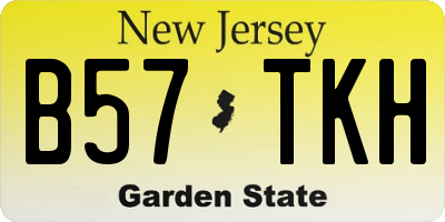 NJ license plate B57TKH