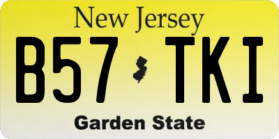 NJ license plate B57TKI