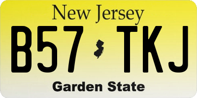 NJ license plate B57TKJ
