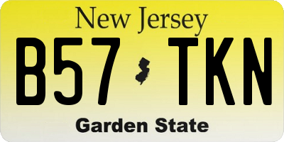 NJ license plate B57TKN