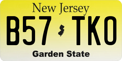 NJ license plate B57TKO
