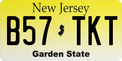 NJ license plate B57TKT