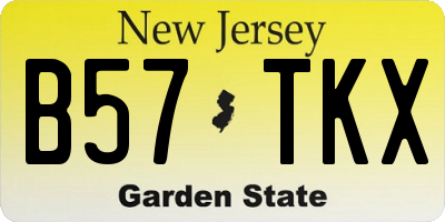 NJ license plate B57TKX