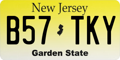NJ license plate B57TKY