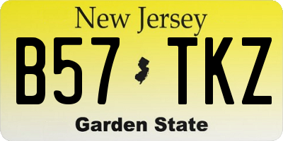 NJ license plate B57TKZ