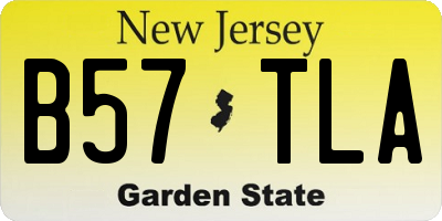 NJ license plate B57TLA