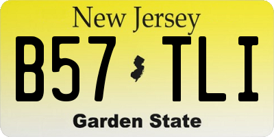 NJ license plate B57TLI