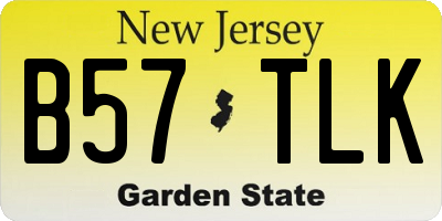 NJ license plate B57TLK