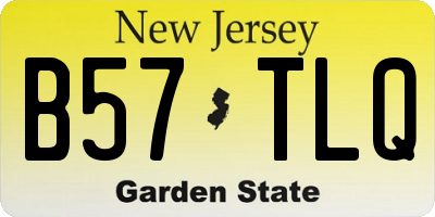 NJ license plate B57TLQ