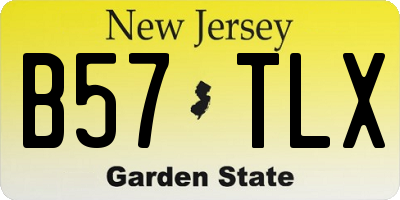 NJ license plate B57TLX