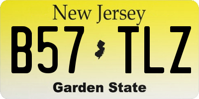 NJ license plate B57TLZ