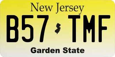 NJ license plate B57TMF