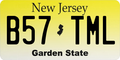 NJ license plate B57TML