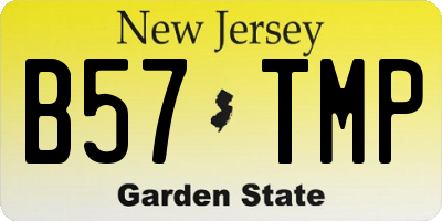 NJ license plate B57TMP