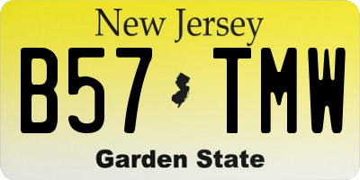 NJ license plate B57TMW