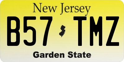 NJ license plate B57TMZ