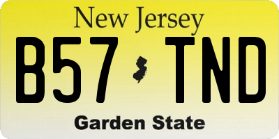 NJ license plate B57TND