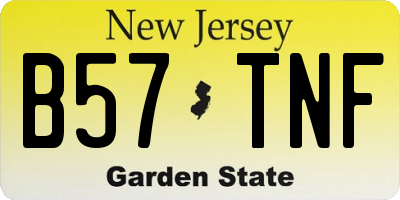 NJ license plate B57TNF