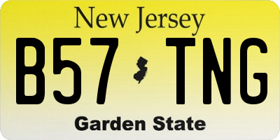 NJ license plate B57TNG
